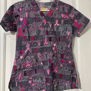 Wonderwink Breast Cancer Scrub Top